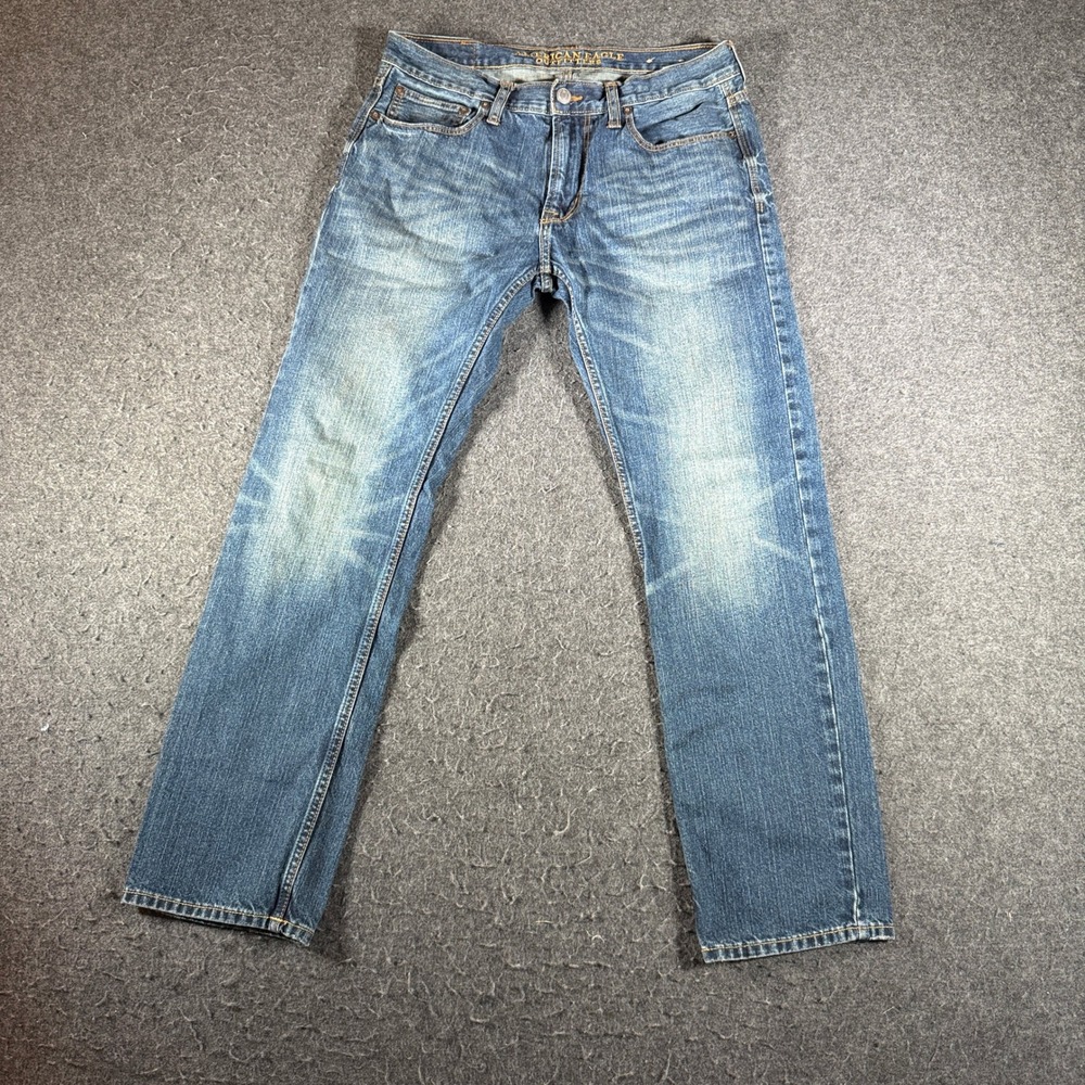American Eagle Outfitters Slim Straight Jeans Mens 32x32 Blue Medium Wash Denim